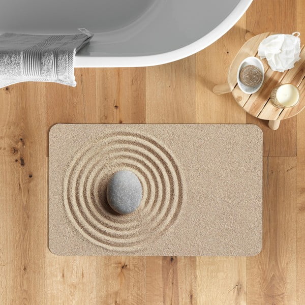 Tappetino per il bagno marrone chiaro 50x120 cm Serena – douceur d'intérieur-image-1