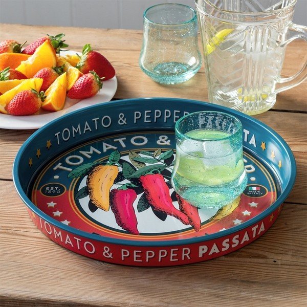 Vassoio in metallo ø 33 cm Passata – Rex London-image-1