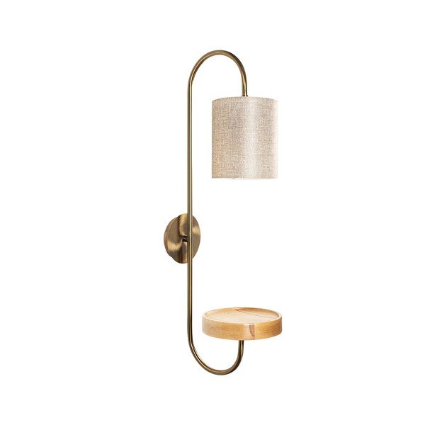 Lampada da parete in metallo color oro con paralume color crema Opviq luci Marylena - Opviq lights