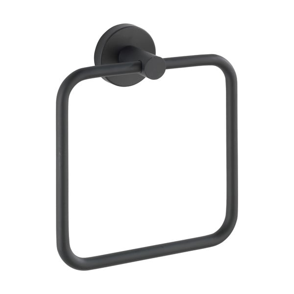 Portasciugamani a parete in acciaio inox nero opaco Bosio - Wenko-image-2