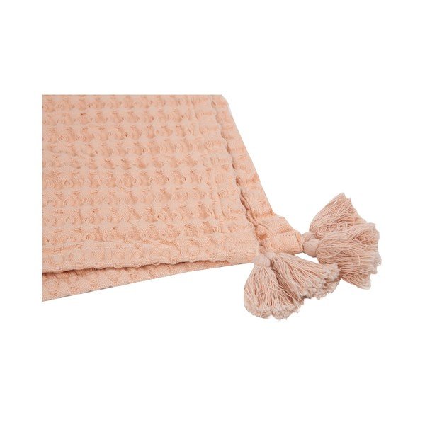 Plaid arancione chiaro in puro cotone , 100 x 140 cm Nido - Nattiot-image-2