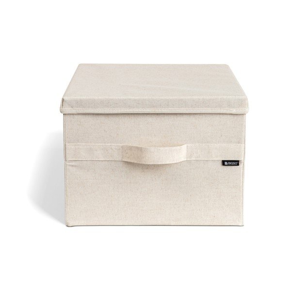 Scatola con coperchio beige in tessuto 36x46x25 cm Soft Storage Large – Bigso
