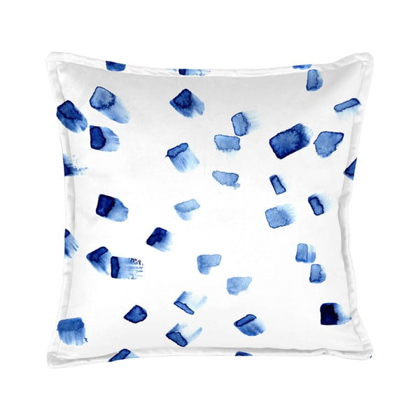 Cuscino in velluto blu e bianco, 45 x 45 cm Mallorca - Velvet Atelier