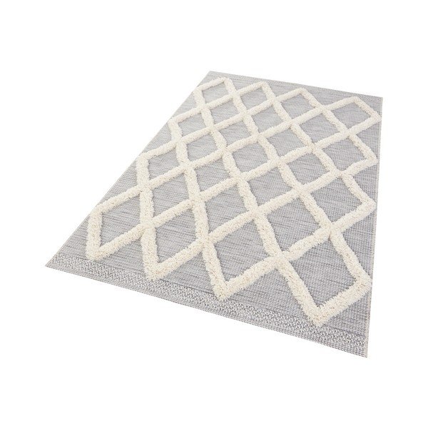 Tappeto grigio Handira Grid, 230 x 155 cm - Mint Rugs-image-1