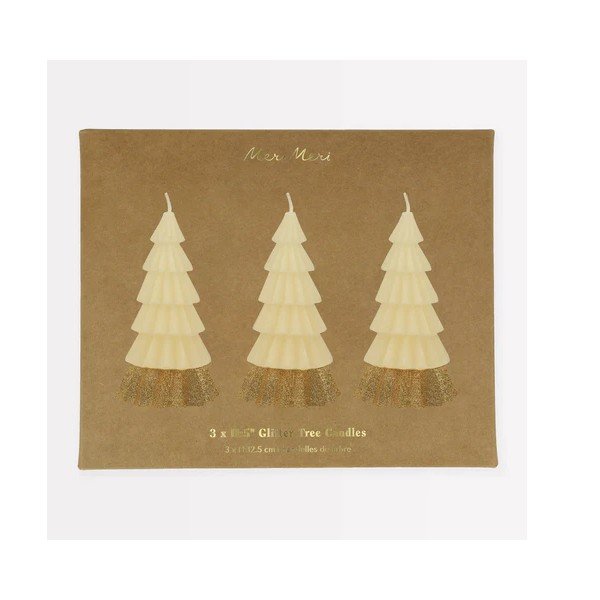 Candele in set da 3 pezzi tempo di combustione 3,5 h Tree - Meri Meri-image-3