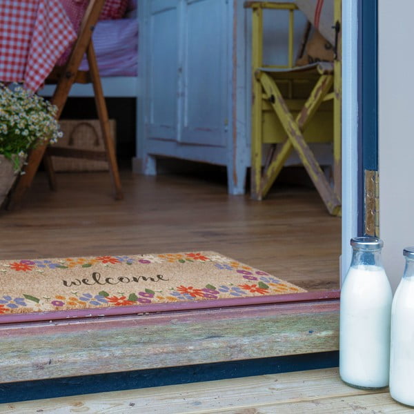 Zerbino in fibre di cocco 40x120 cm Welcome Floral – Artsy Doormats-image-3