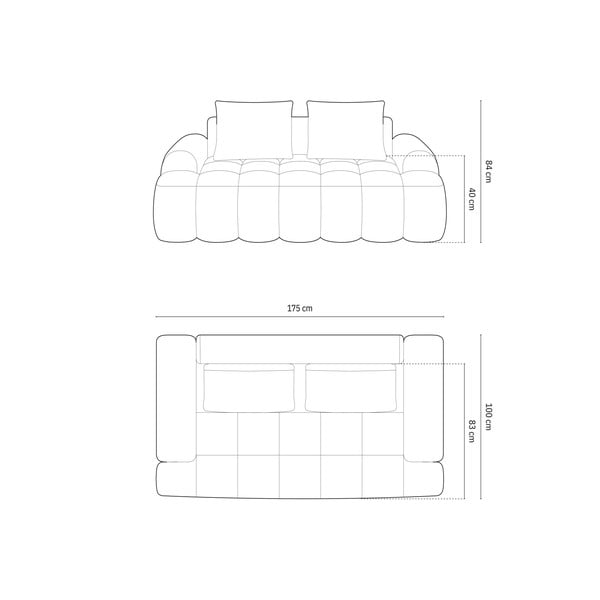 Divano beige 175 cm Linz – Cosmopolitan Design-image-4