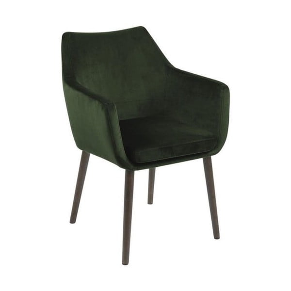 Sedia da pranzo verde in imbottito con braccioli Nora – Actona