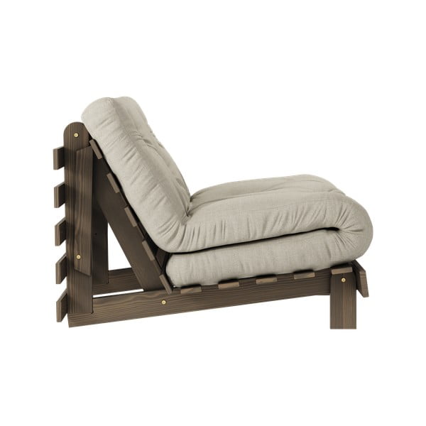 Poltrona greige allungabile con rivestimento in lino Roots Carob – Karup Design-image-3