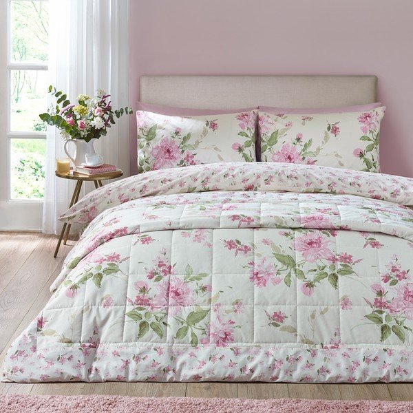 Copriletto con rivestimento trapuntato 220x230 cm Avebury Floral – Catherine Lansfield-image-1