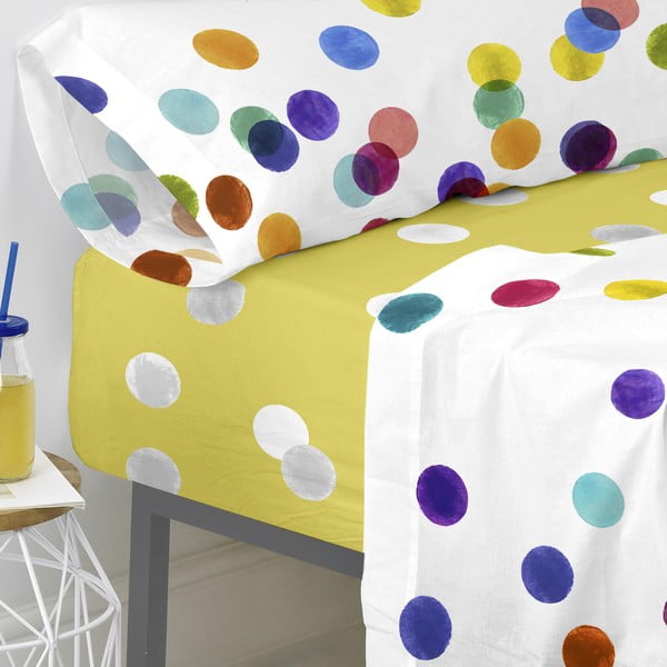 Lenzuolo di cotone Basic , 105 x 200 cm Confetti - Happy Friday-image-3