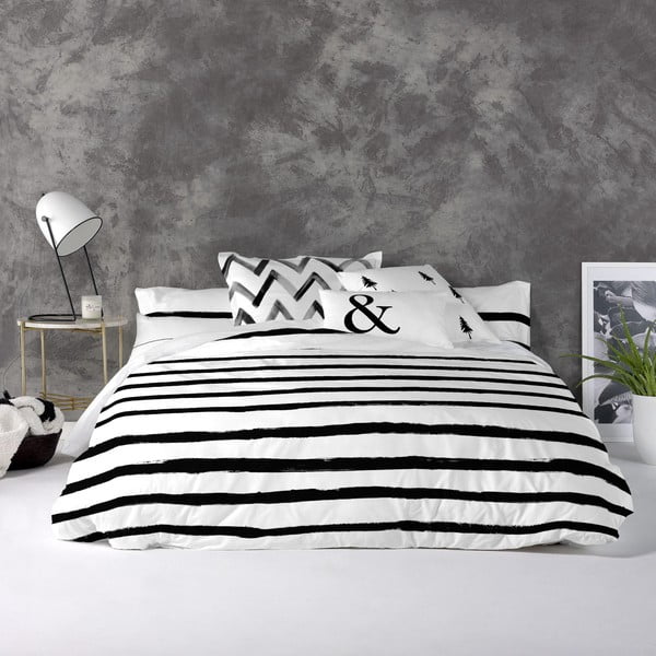 Copripiumino in cotone Stripes, 200 x 200 cm Nordica - Blanc-image-1