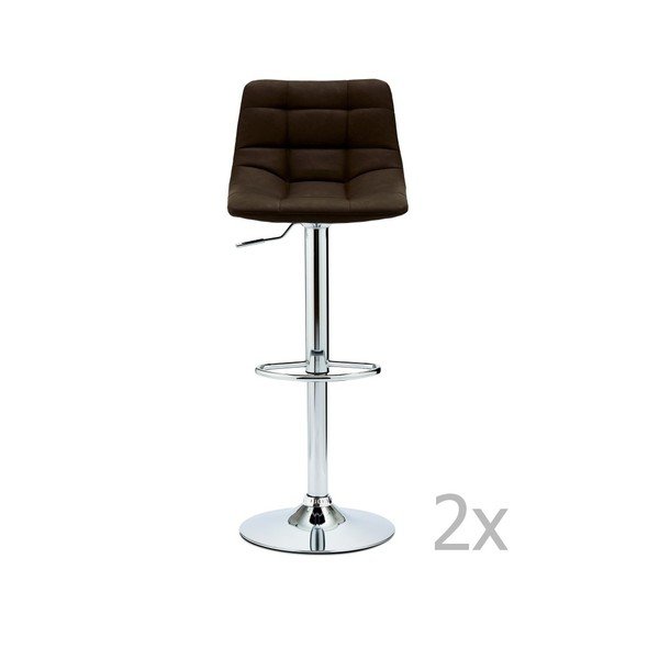 Sgabelli da bar girevoli marrone scuro in set di 2 88 cm Mario - Furnhouse-image-1