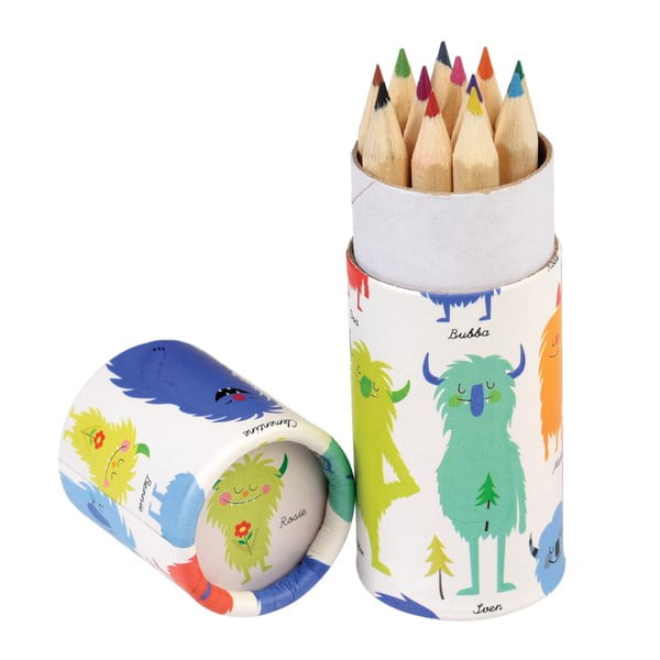 Set di 12 mini pastelli Mostri del Mondo - Rex London