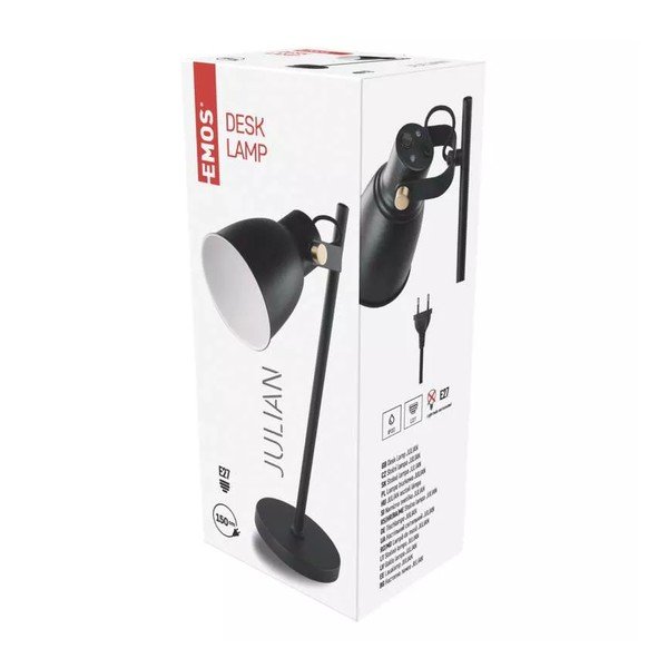 Lampada da tavolo nera (altezza 46 cm) Julian - EMOS-image-1