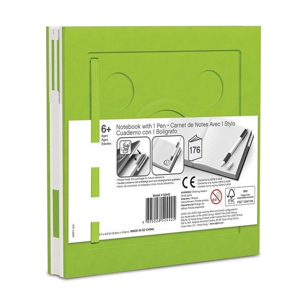 Quaderno quadrato verde chiaro con penna gel , 15,9 x 15,9 cm - LEGO®-image-2