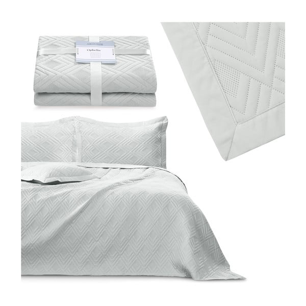 Copriletto grigio chiaro in microfibra con rivestimento trapuntato 220x240 cm Ophelia – Restilo-image-4