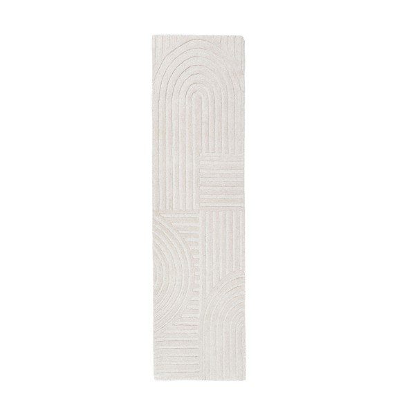 Passatoia avorio in lana tessuta a mano 60x230 cm Zen Garden – Flair Rugs