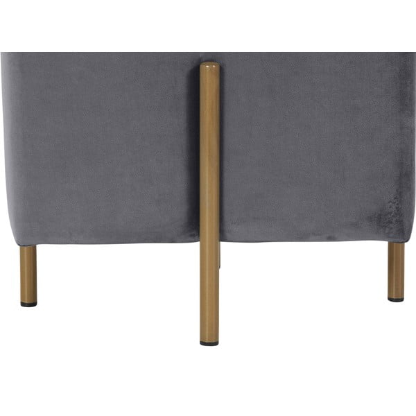 Sgabello in velluto grigio Nolan - Støraa-image-2