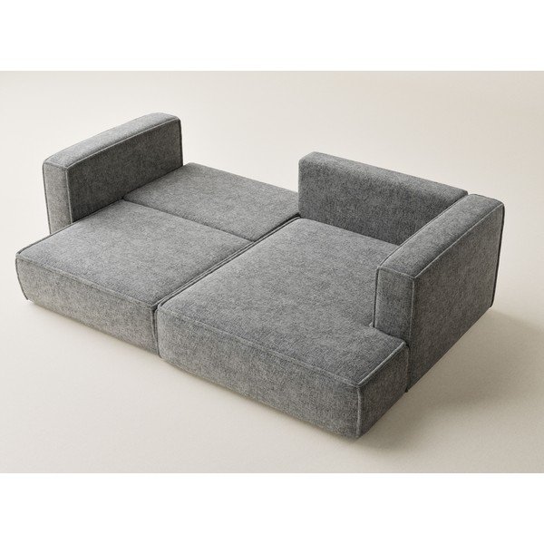 Divano angolare grigio allungabile/con contenitore (con penisola a destra/con chaise lounge) con rivestimento in ciniglia Velto – Maison de Rêve-image-3