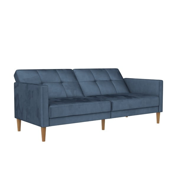 Divano letto in velluto blu 207 cm Lilly - Støraa-image-4
