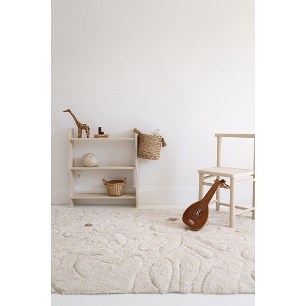 Tappeto per bambini color crema in cotone lavabile e tessuto a mano 120x180 cm Gentle Flora – Nattiot-image-2