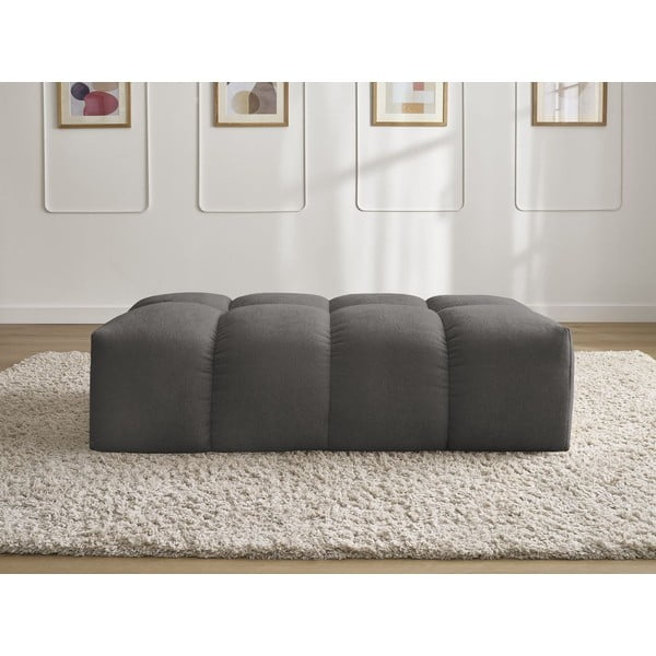 Poggiapiedi grigio scuro con rivestimento in ciniglia Everest – Bobochic Paris-image-3