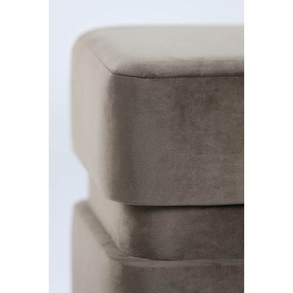 Sgabello in velluto marrone scuro Piazza - Light & Living-image-4