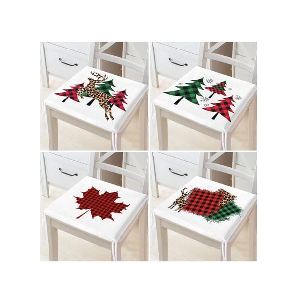 Set di cuscini per sedie a tema natalizio 4 pz 40x40 cm Tartan – Mila Home-image-3