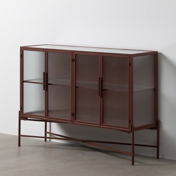 Vetrina in metallo bordeaux 120x85 cm Harris - Ixia-image-1