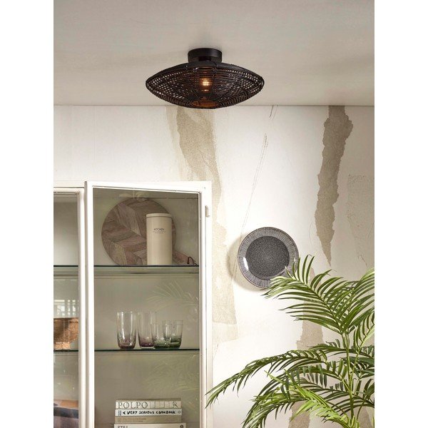 Lampada da soffitto nera con paralume in rattan ø 40 cm Tanami - Good&Mojo-image-3