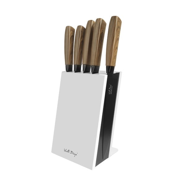 Set di coltelli con supporto con lama in acciaio inox 5 pz – Vialli Design