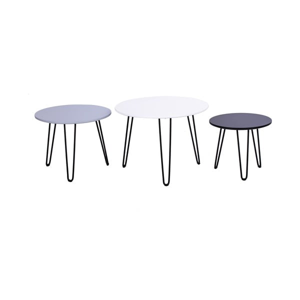 Set di 3 tavoli contenitori Bianco Fabio - Bonami Selection-image-2