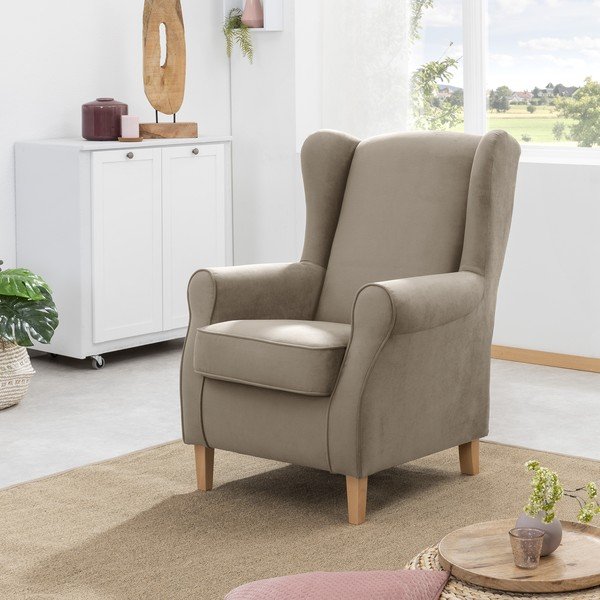 Poltrona in velluto marrone Lorris - Max Winzer-image-1