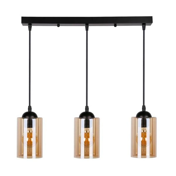 Lampada a sospensione nera con paralume in vetro 10x55 cm Bistro - Candellux Lighting