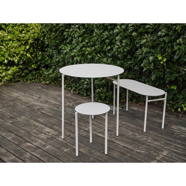 Sgabello in metallo bianco Disc - Zone-image-1