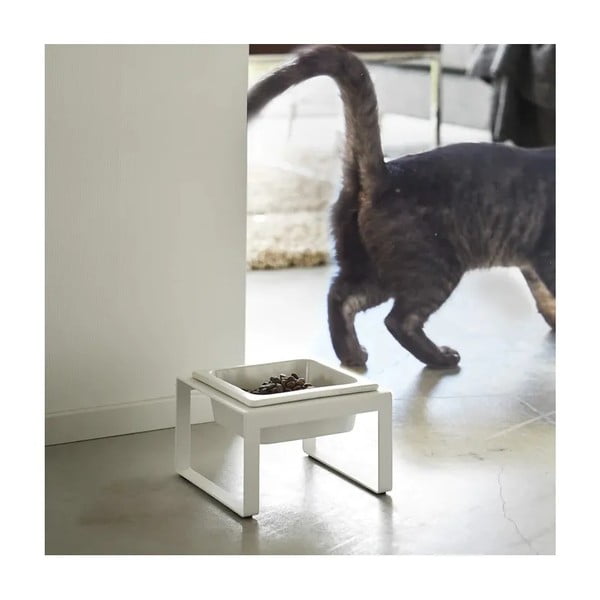 Set di ciotola e contenitore per cibo per animali domestici bianco Tower - YAMAZAKI-image-2