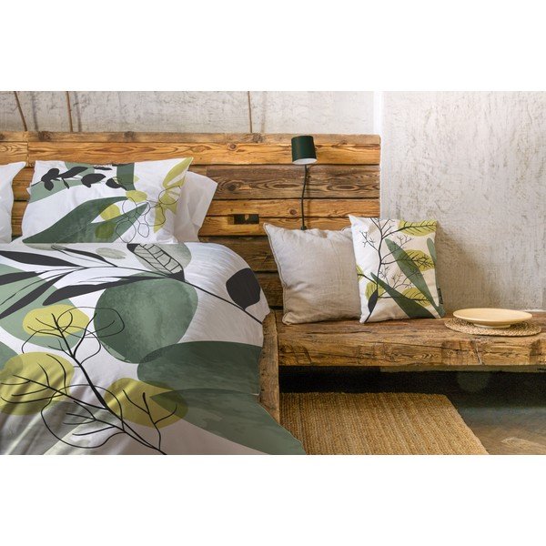 Biancheria da letto in cotone sateen verde e bianco Shades Of Green 1, 135 x 200 cm Shades of Green 1 - Butter Kings-image-1