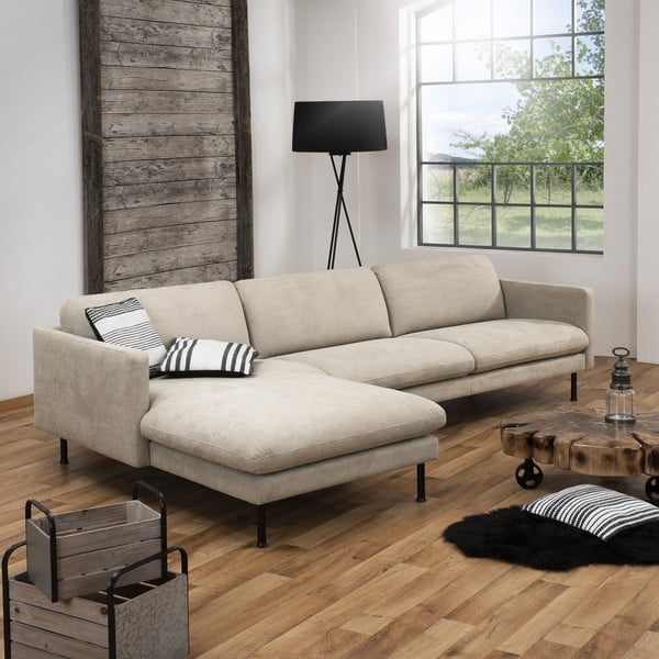 Divano angolare beige, angolo sinistro Nathan - Max Winzer-image-1
