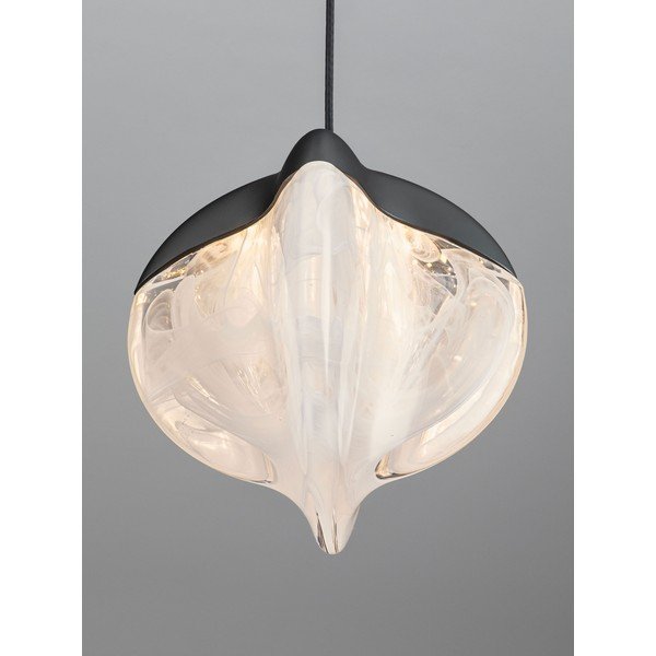 Lampadario LED nero opaco in alluminio con paralume in vetro con intensità regolabile ø 12 cm Alicia – Nova Luce-image-3