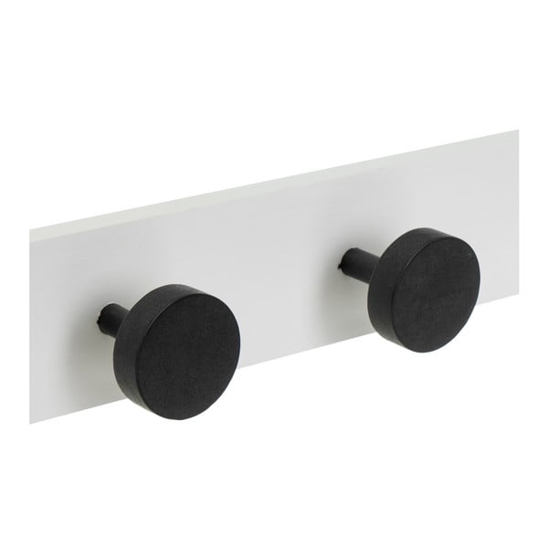 Attaccapanni da parete bianco e nero in pino massiccio 40 cm Anillos – Casa Selección-image-2