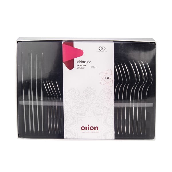 Posate argentate in acciaio inox 24 pz Plain – Orion-image-1