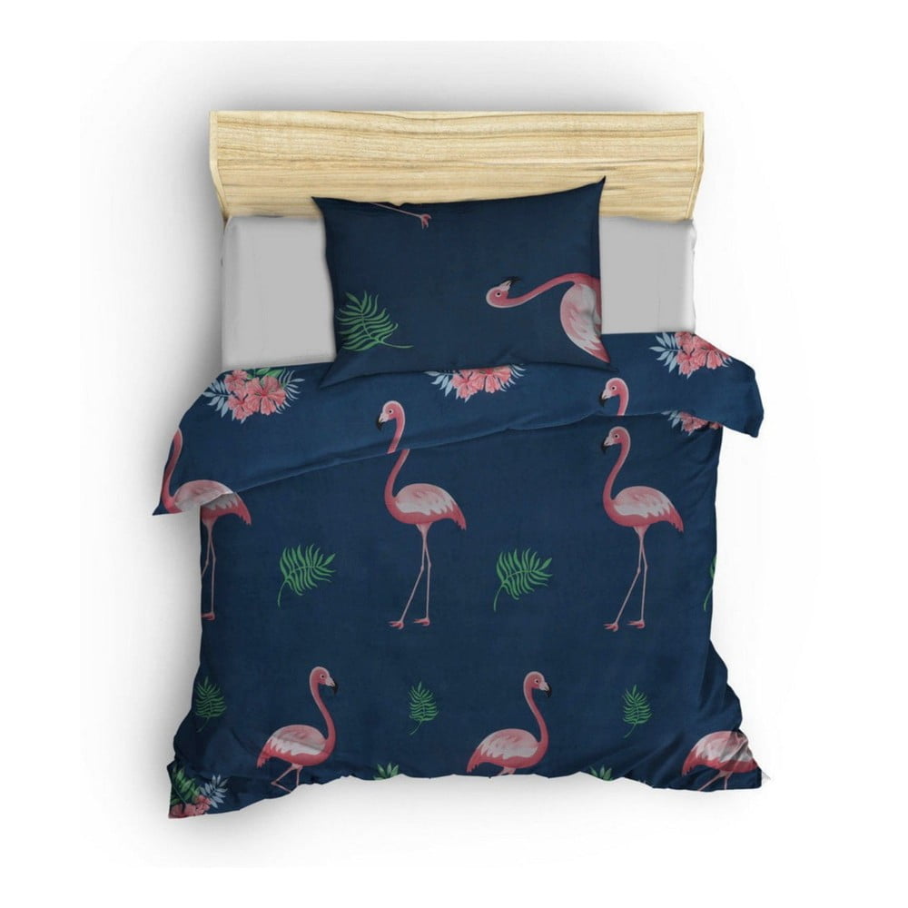 Set copripiumino e federa da bambini blu scuro/rosa per letto singolo 140x200 cm Big Filamin – Mijolnir | Biancheria da letto per bambini