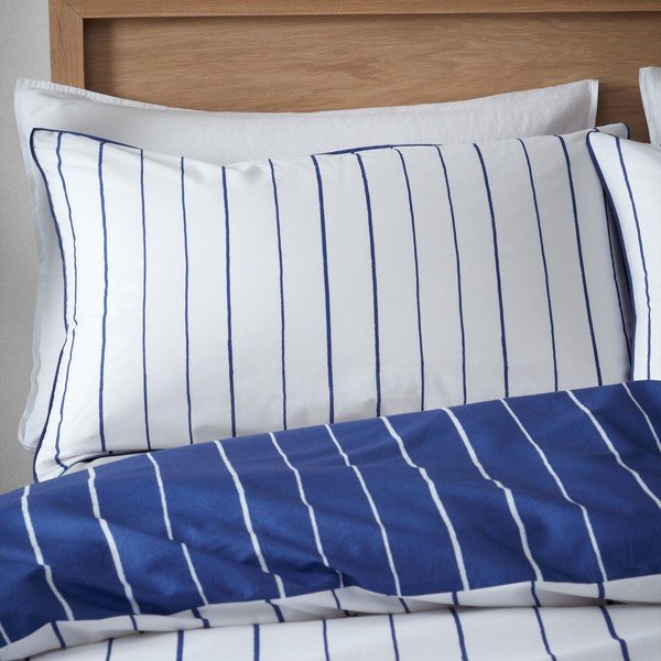 Biancheria da letto in cotone blu e bianco per letto matrimoniale 200x200 cm Hastings Stripe - Content by Terence Conran-image-3