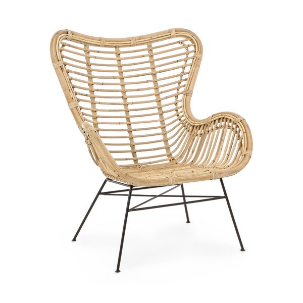Poltrona da esterno di colore naturale in rattan Casilda – Bizzotto