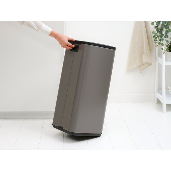 Cestino per la spazzatura grigio in acciaio touch 30 l Bo Touch – Brabantia-image-2