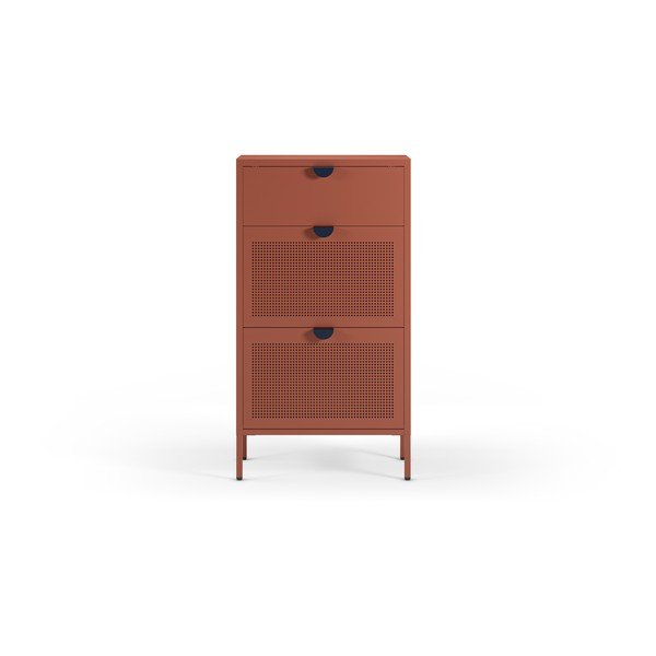 Scarpiera color terracotta in metallo 60x110x30 cm Sayla – Marckeric-image-1