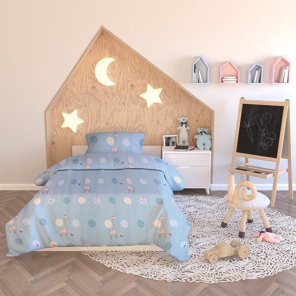 Biancheria da letto in cotone per bambini Dreamland, 135 x 200 cm Happy Giraffe - AmeliaHome-image-1
