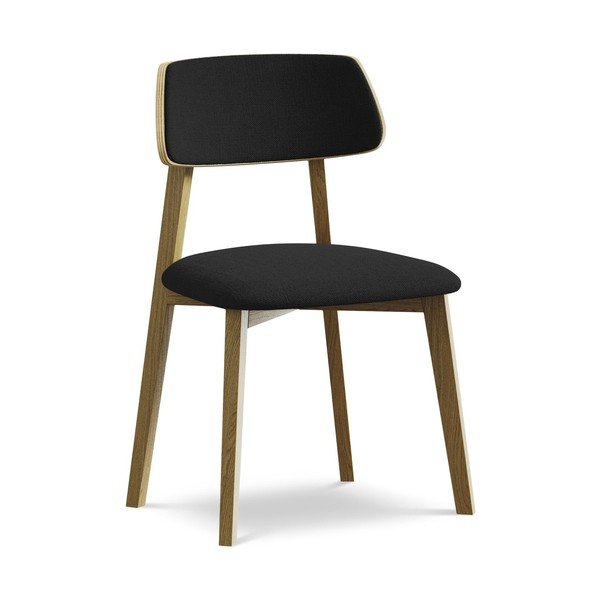 Sedia da pranzo nera in legno massiccio Niu – Makamii