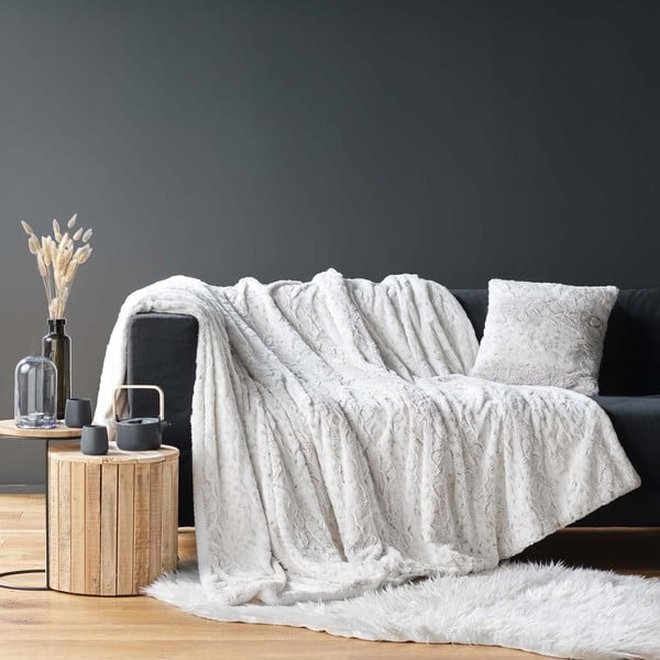 Coperta greige in pelliccia finta 220x240 cm Alaska – douceur d'intérieur-image-3